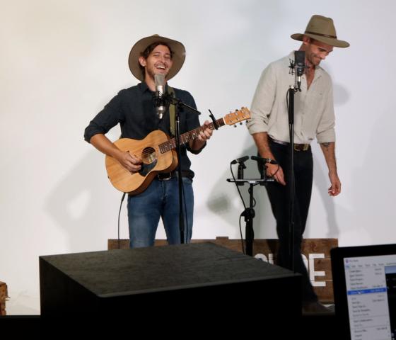 Musicians perform in studio